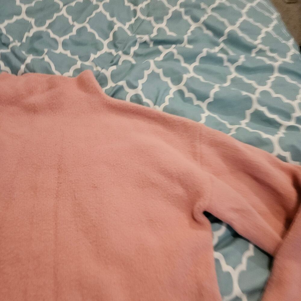 Express Women's Small Blush Pink Fuzzy Mock Neck Sweater Soft Cozy Knit - Picture 2 of 9